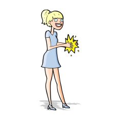 Cartoon Woman Clapping Hands N5