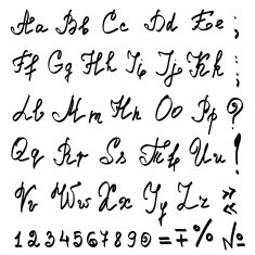 vector real hand calligraphic Alphabet