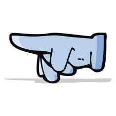 cartoon pointing hand N32
