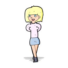 cartoon happy woman N125