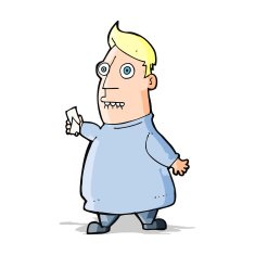 cartoon nervous man with tickets N5