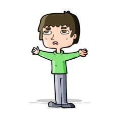 cartoon nervous man N76