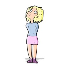 cartoon curious woman N29