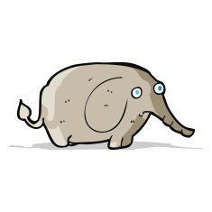 cartoon sad little elephant N4