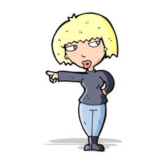 cartoon annoyed woman pointing N4