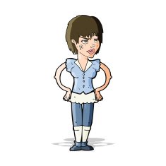 cartoon tough woman with hands on hips N5