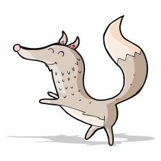 cartoon happy wolf N10