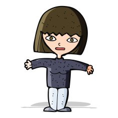 cartoon woman with open arms N45