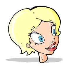cartoon pretty female face N36
