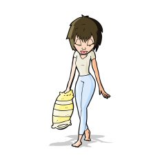 cartoon woman going to bed N4