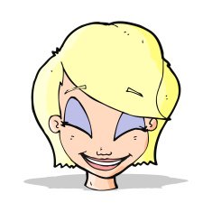 cartoon pretty female face N38