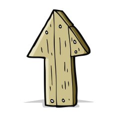 cartoon wooden direction arrow N7