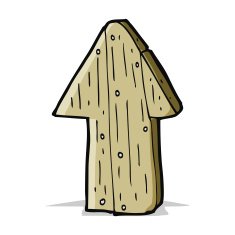 cartoon wooden direction arrow N8