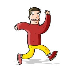 cartoon terrified man N137