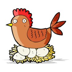 cartoon hen on eggs N4