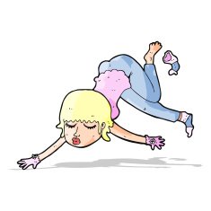 cartoon woman floating N4