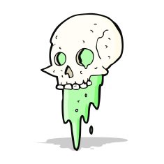gross halloween skull cartoon N7