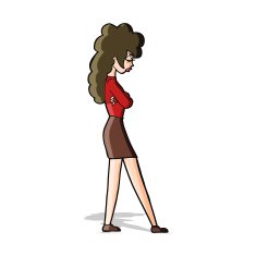 cartoon annoyed woman N91