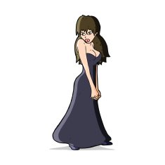 cartoon pretty woman in dress N21