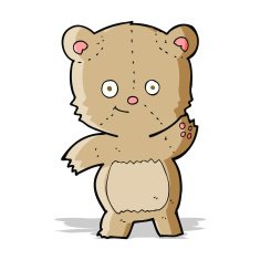 cartoon waving teddy bear N23