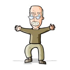 cartoon old man waving arms N4