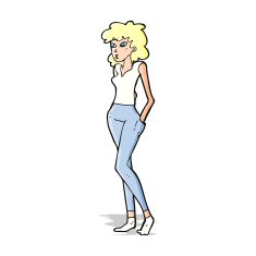 cartoon pretty woman N134