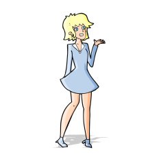 cartoon pretty woman in dress N22
