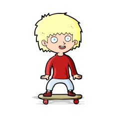 Cartoon Boy On Skateboard N11
