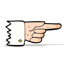 cartoon pointing hand symbol N6