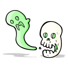 cartoon spooky skull N85