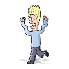 cartoon terrified man N139