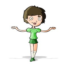 cartoon woman spreading arms N5