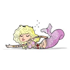 cartoon mermaid covered in tattoos N5