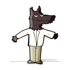 Cartoon Wolf N80