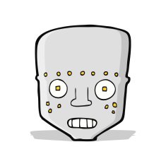cartoon robot head N37