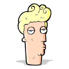 cartoon bored man's face N4