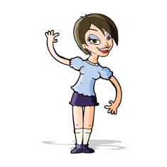 Cartoon Girl Waving N15