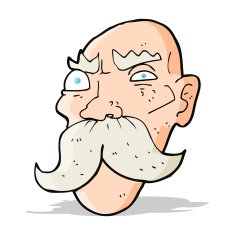 cartoon angry old man N76