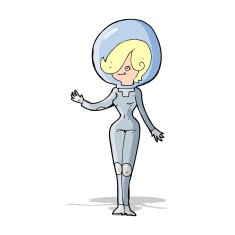 cartoon space woman N14