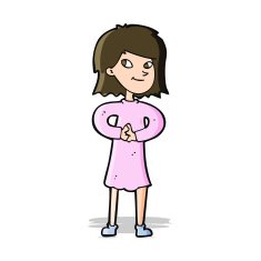 cartoon happy woman N127