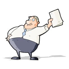 cartoon boss waving papers N4