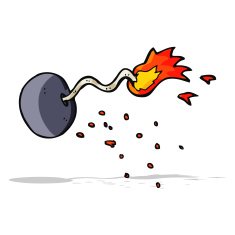 cartoon round bomb N4