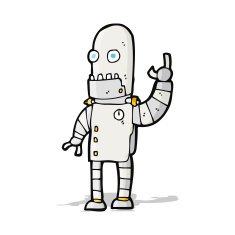 cartoon waving robot N10
