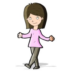 cartoon woman with no worries N17