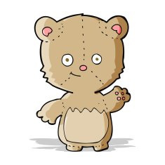 cartoon little teddy bear waving N2