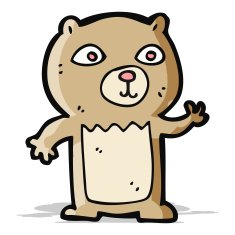 cartoon waving teddy bear N24