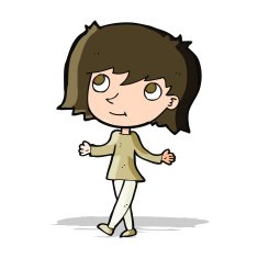 cartoon girl with no worries N3