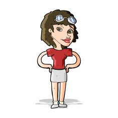 cartoon retro pilot woman N5