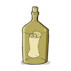 cartoon letter in bottle N5