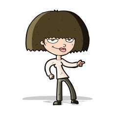 cartoon happy woman pointing N29